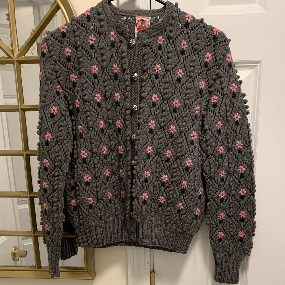 Original-Lanz Floral Crochet Cardigan